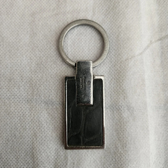 Gucci Leather/Palladium Keychain - Picture 1 of 6